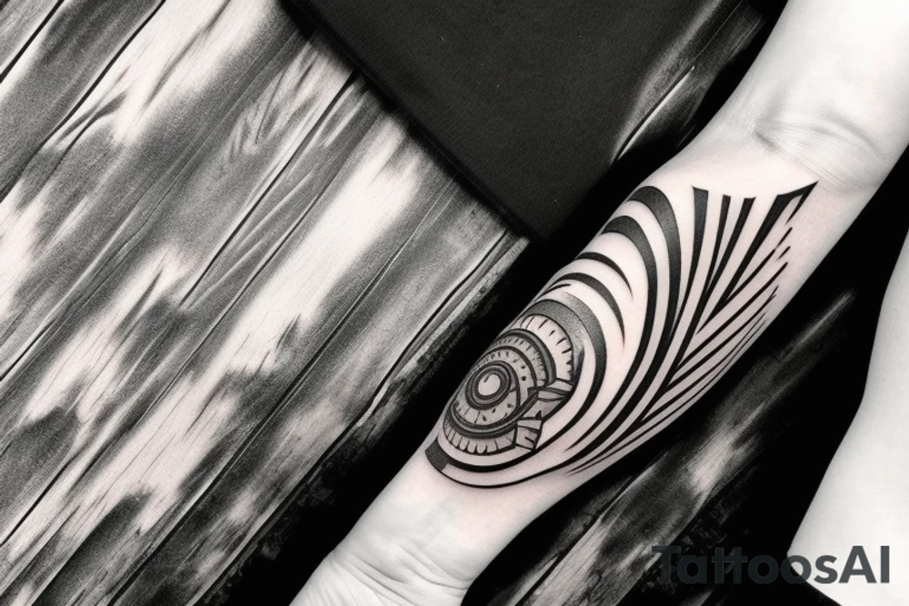 wood grain elbow tattoo idea