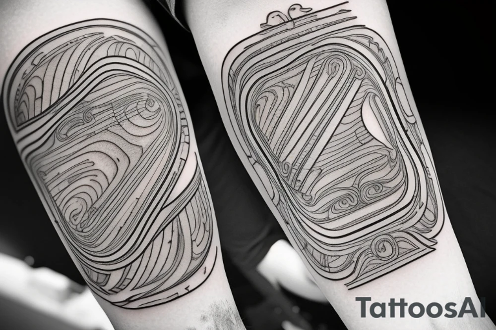 wood grain elbow tattoo idea