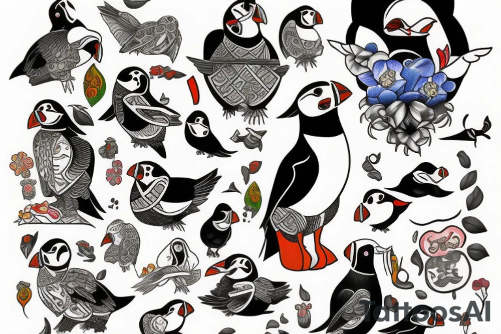 Puffin tattoo idea