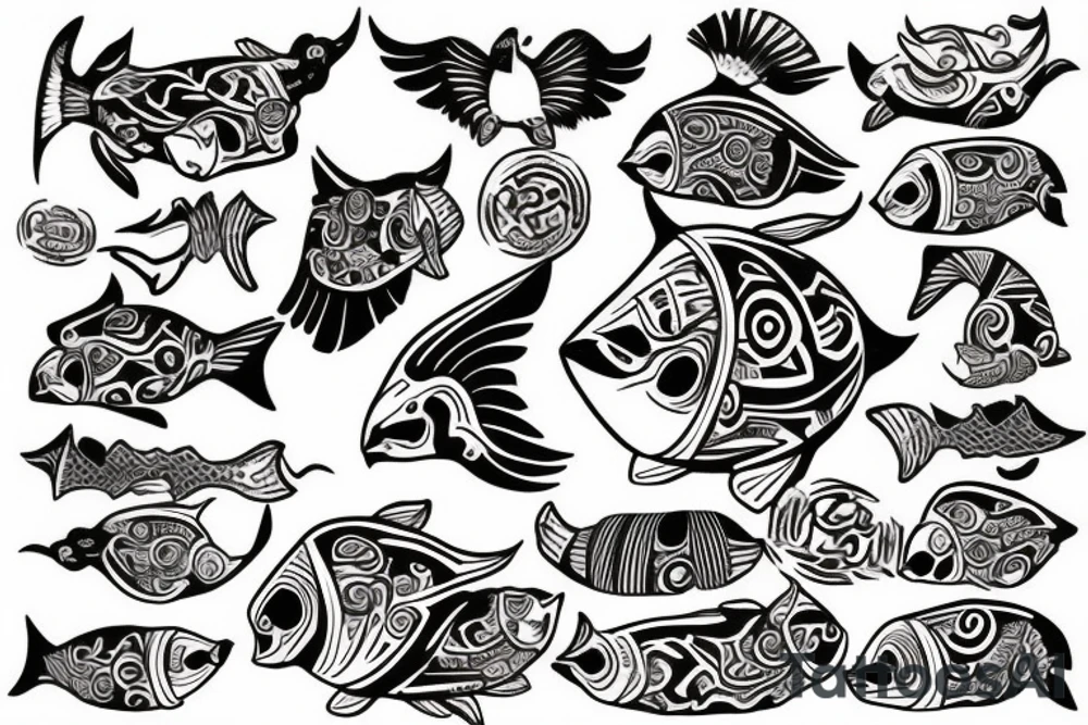 Puffin mola tattoo idea