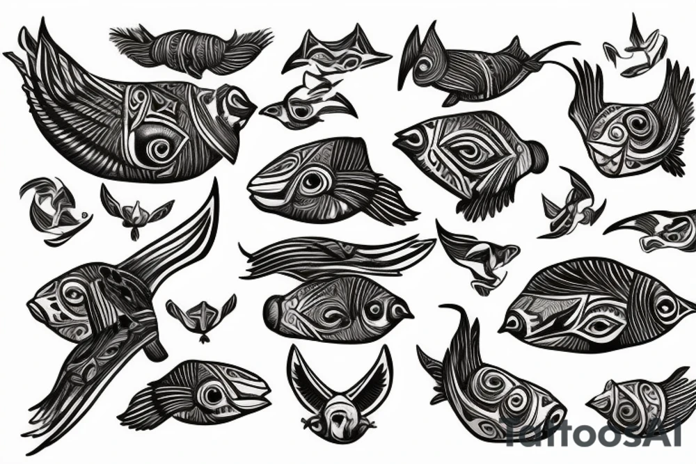 Puffin mola tattoo idea