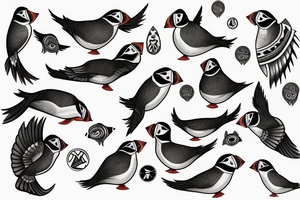 Puffin bird mola tattoo idea