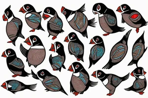 Puffin bird mola tattoo idea