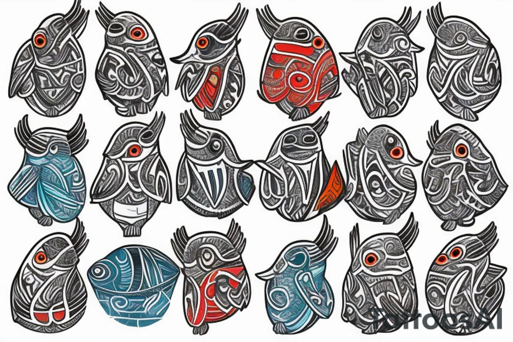 Puffin bird mola tattoo idea
