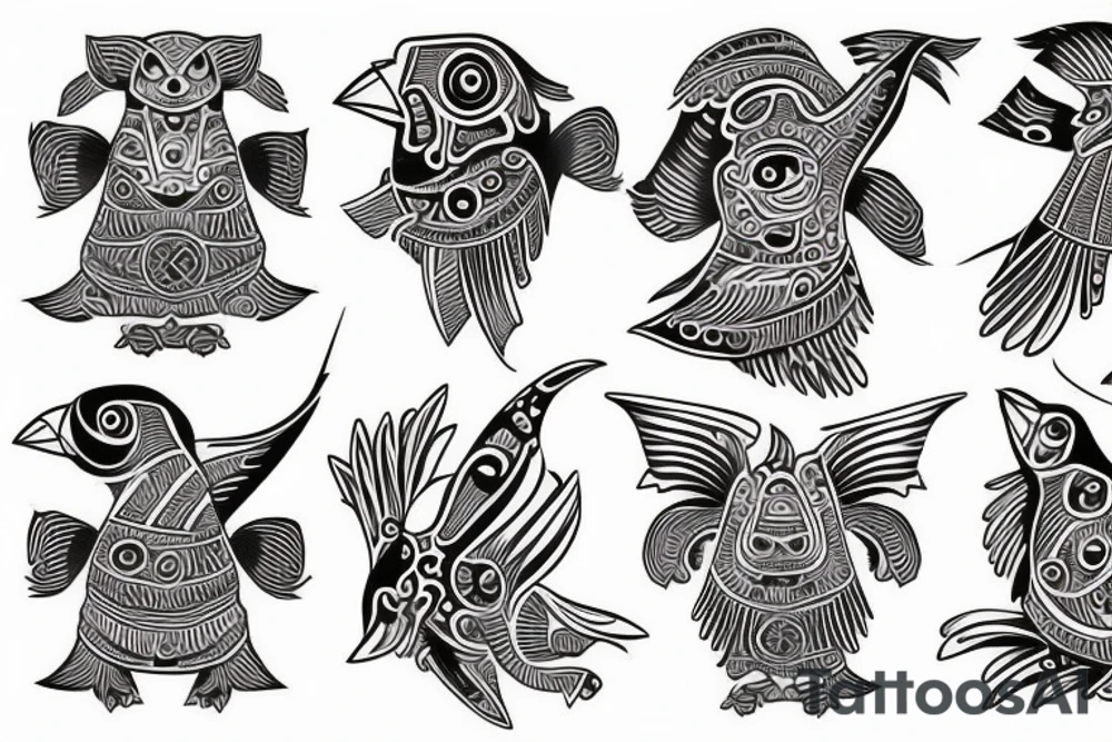 Puffin bird mola tattoo idea