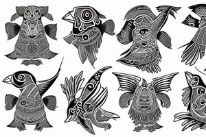 Puffin bird mola tattoo idea