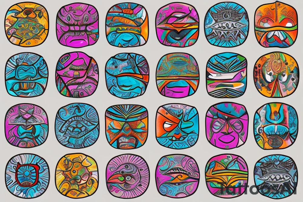 Colorful Mola tattoo idea
