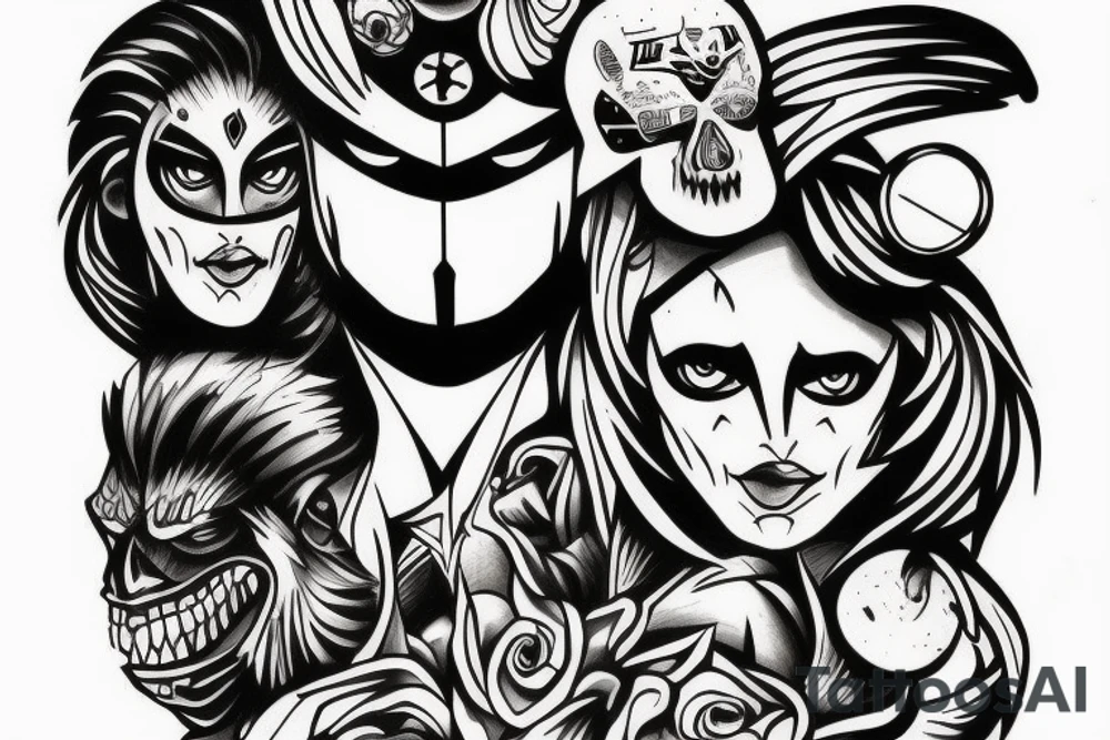 Lobo e homem de ferro tattoo idea