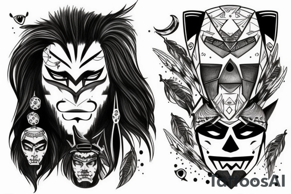 Lobo e homem de ferro tattoo idea