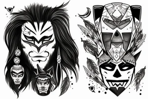 Lobo e homem de ferro tattoo idea