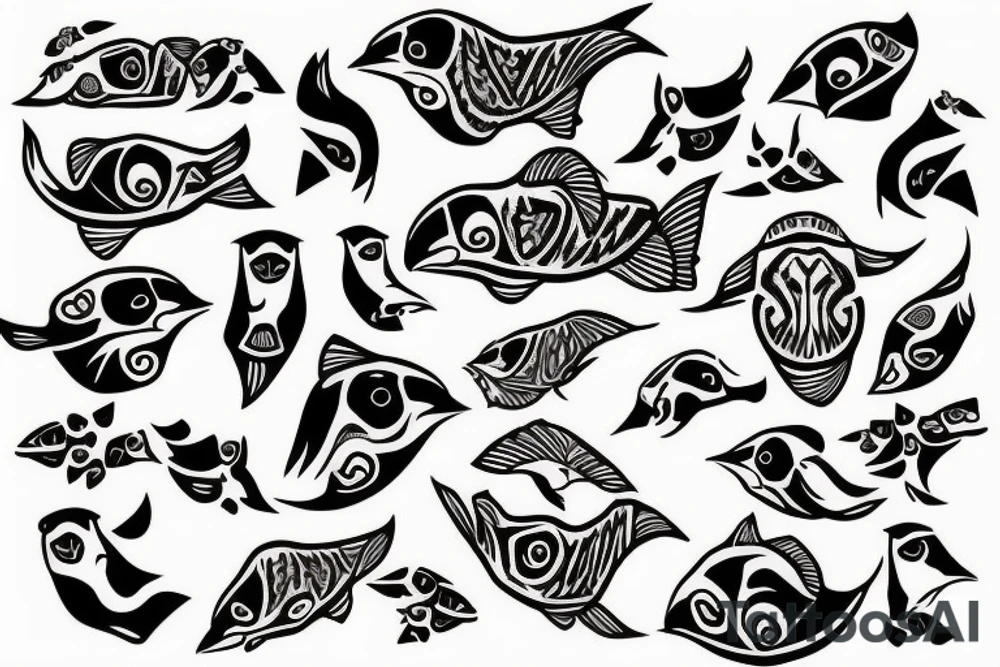 mola puffin tattoo idea
