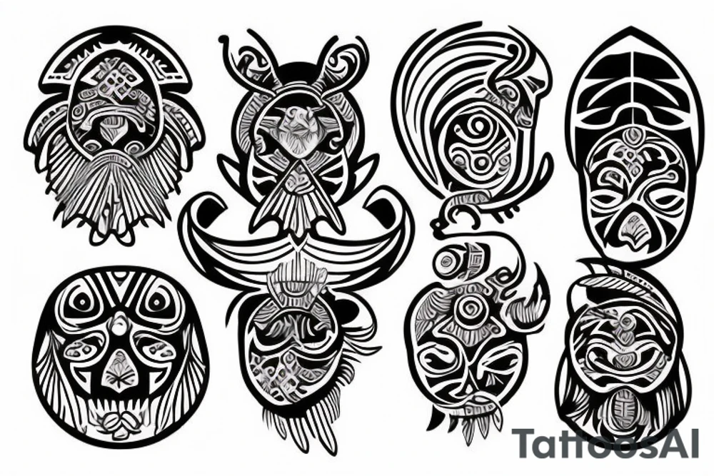 mola puffin tattoo idea