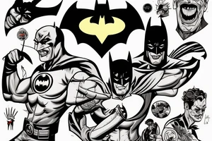 Batman fighting the joker with blood and sweat and anger tattoo idea
