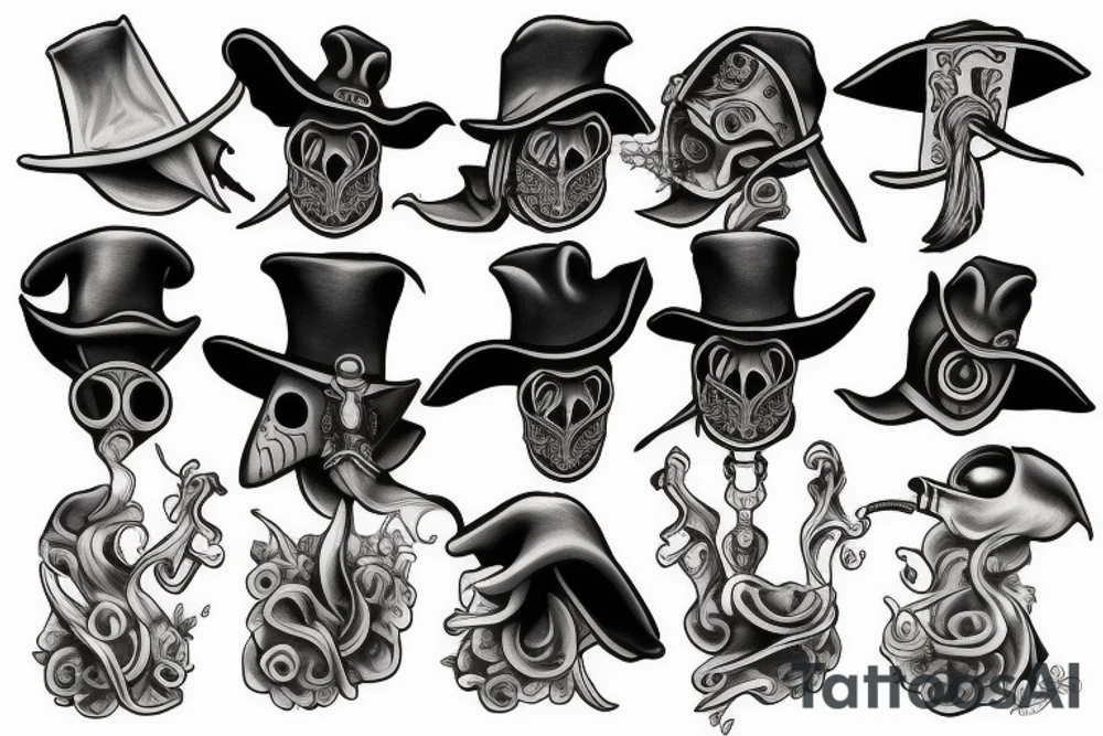 plague doctor sleeve tattoo idea