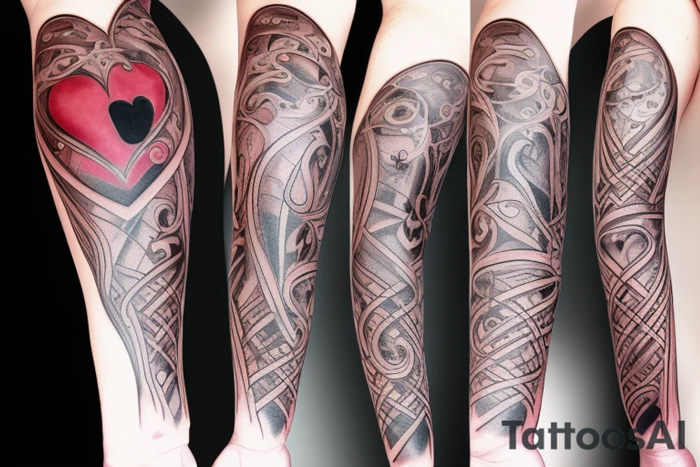 heart with a clock tattoo idea