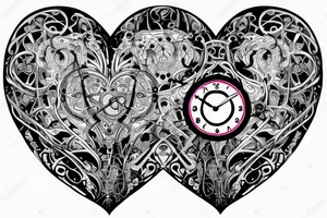 heart with a clock tattoo idea