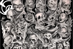 Large hell scene tattoo idea