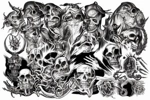Large hell scene tattoo idea