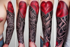 hyper realistic heart tattoo idea