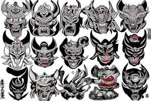 oni mask samuri tattoo idea