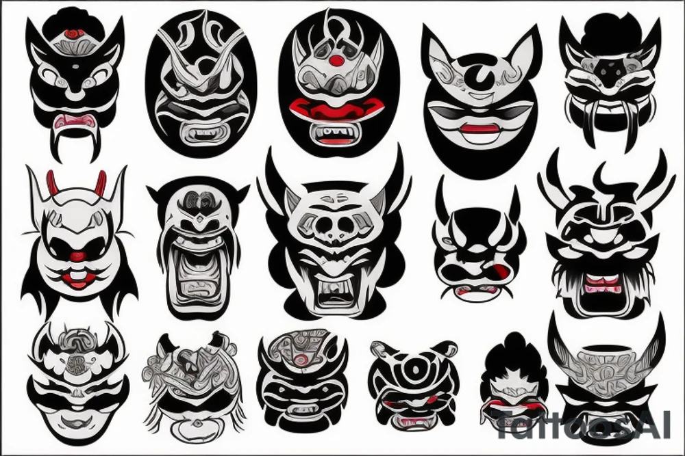 oni mask samuri tattoo idea