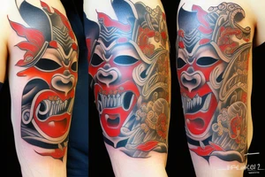 oni mask samuri tattoo idea