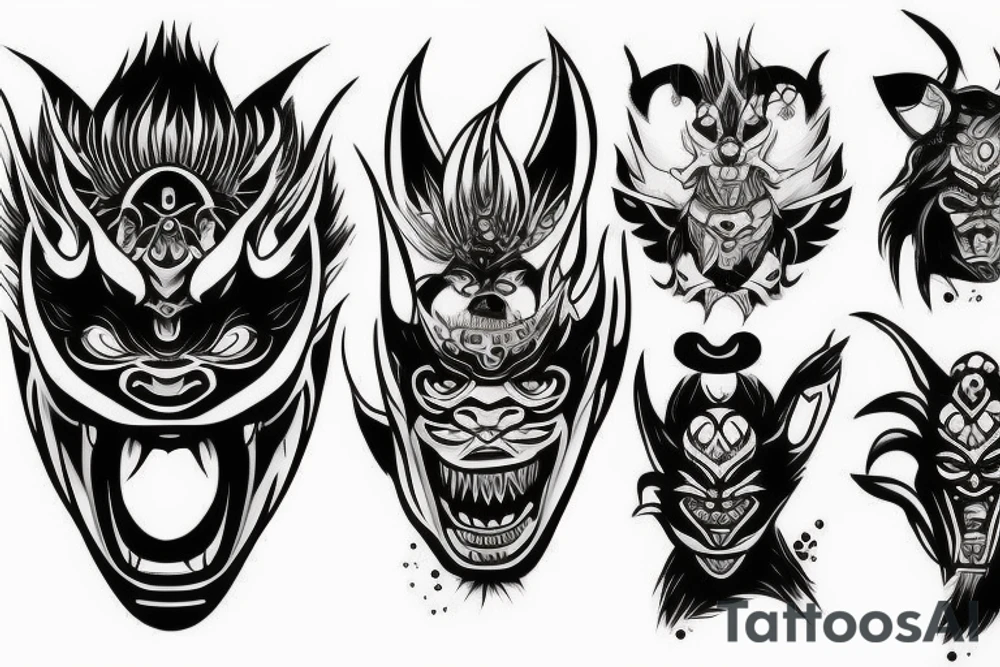 oni mask tattoo idea