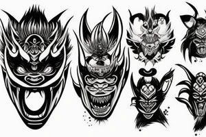 oni mask tattoo idea