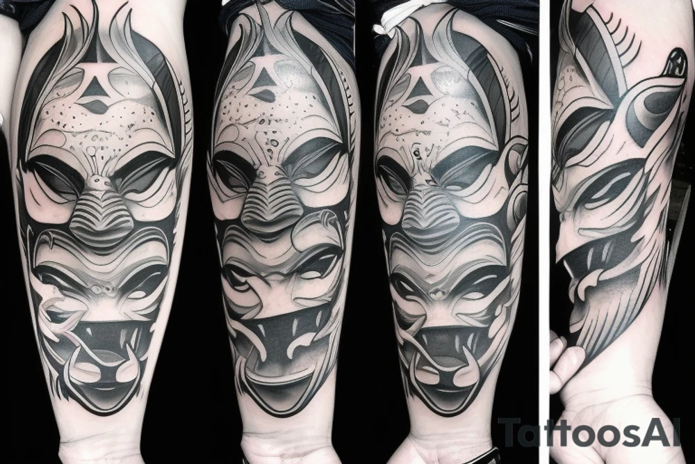 oni mask tattoo idea
