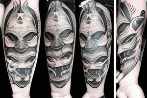 oni mask tattoo idea