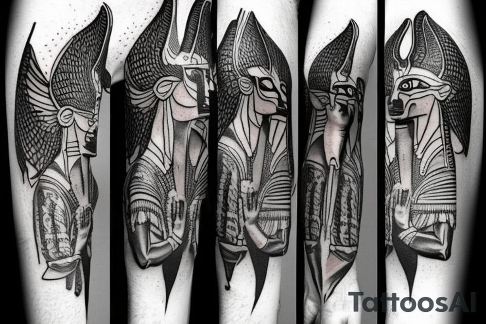 the egyptian god anubis arm tattoo tattoo idea