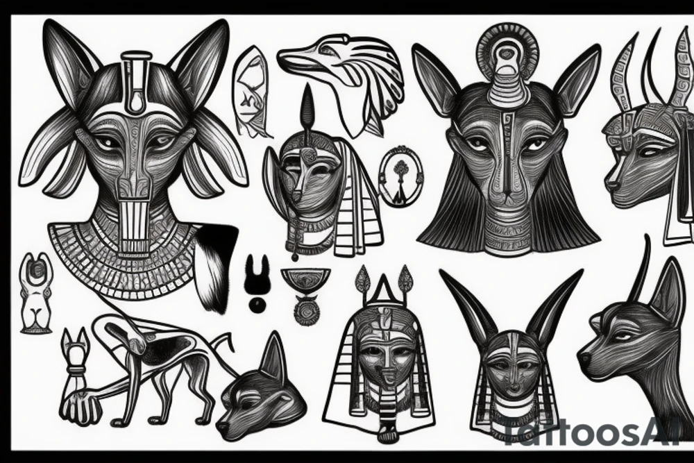 the egyptian god with dog head anubis arm tattoo tattoo idea