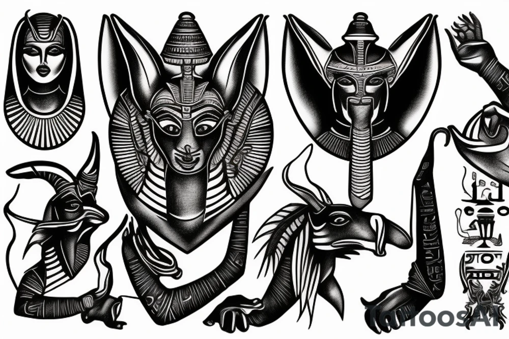 the egyptian god anubis arm tattoo tattoo idea