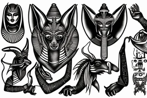 the egyptian god anubis arm tattoo tattoo idea