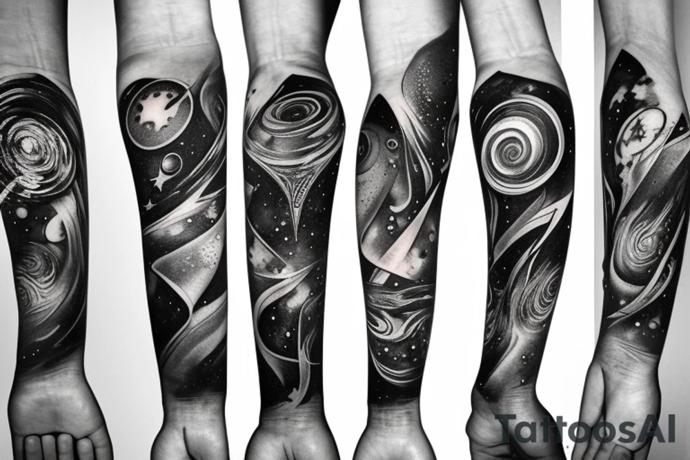 deep space forearm tattoo tattoo idea