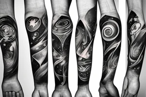 deep space forearm tattoo tattoo idea