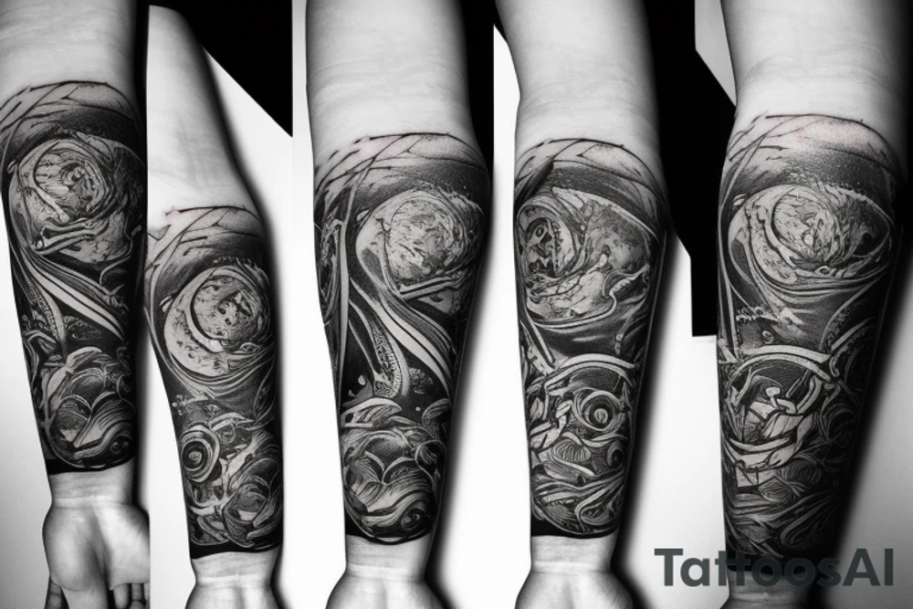 deep space forearm tattoo tattoo idea