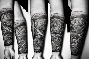 deep space forearm tattoo tattoo idea