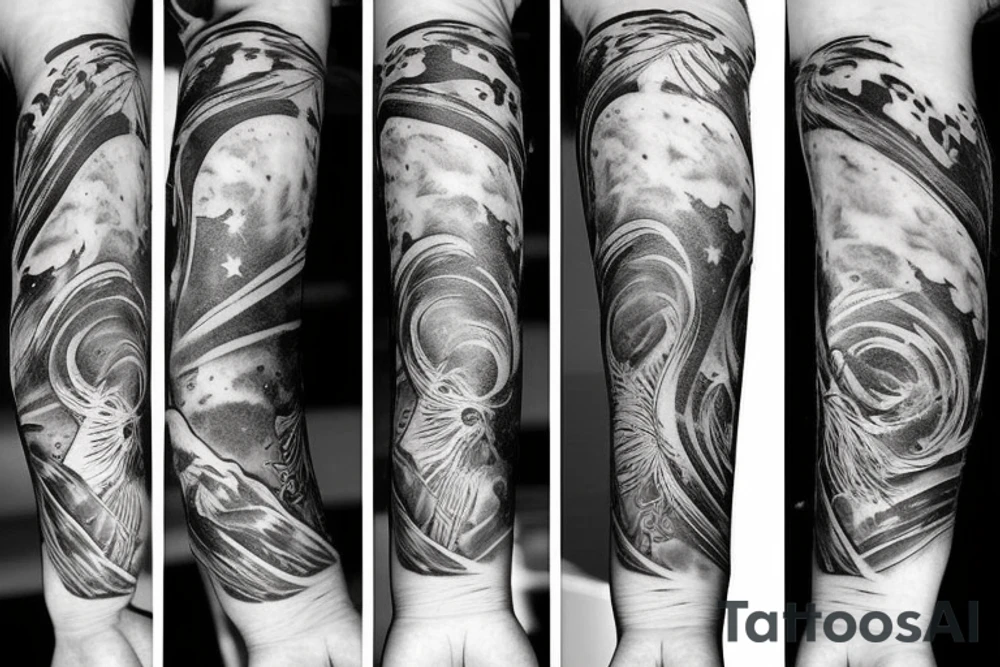 deep space forearm tattoo tattoo idea