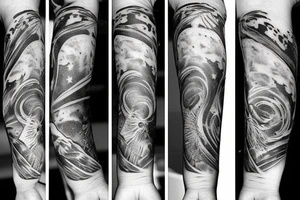 deep space forearm tattoo tattoo idea