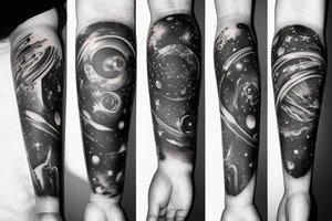 deep space forearm tattoo tattoo idea