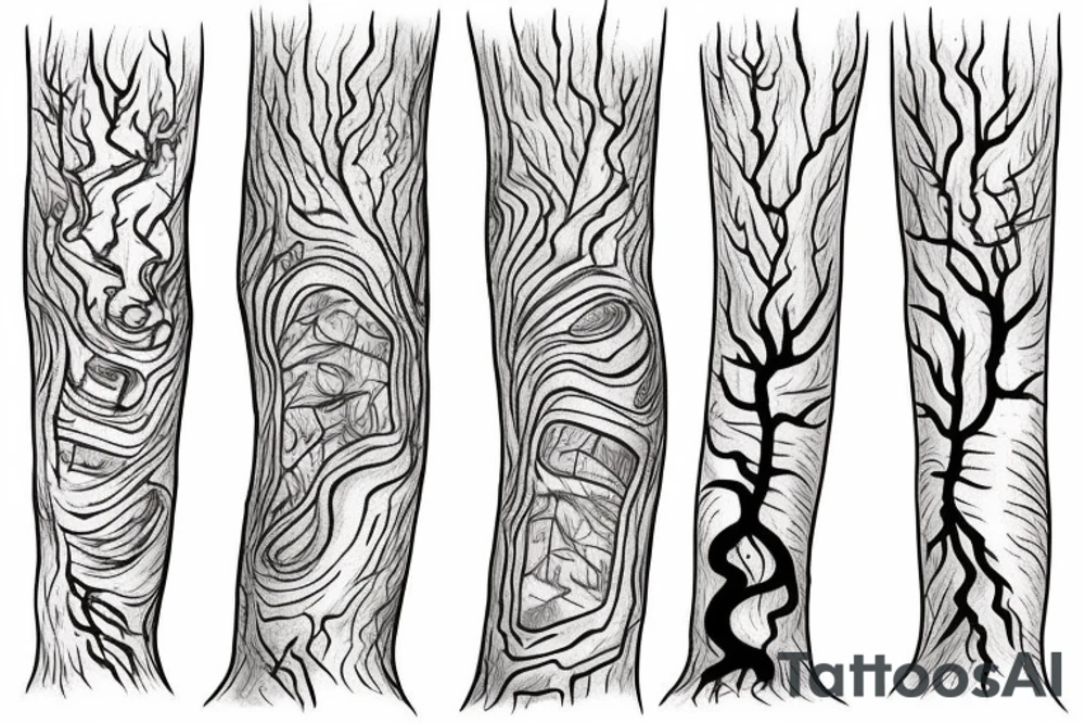 broken redwood tree tattoo idea