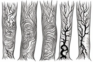 broken redwood tree tattoo idea