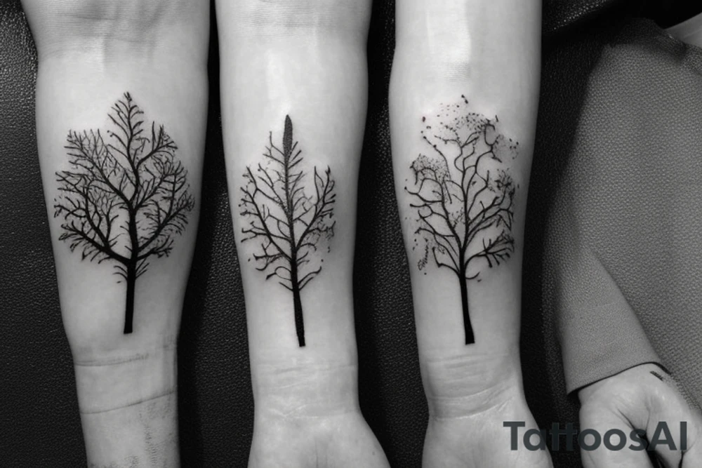 tree tattoo that represents this poem
"And they were like two seedlings.
Planted from the same fruit.
Apart.
But ever growing towards each other.
Each was an extension of the other." tattoo idea