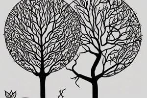 tree tattoo that represents this poem
"And they were like two seedlings.
Planted from the same fruit.
Apart.
But ever growing towards each other.
Each was an extension of the other." tattoo idea