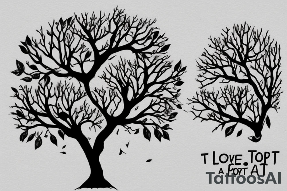 tree tattoo that represents this poem
"And they were like two seedlings.
Planted from the same fruit.
Apart.
But ever growing towards each other.
Each was an extension of the other." tattoo idea