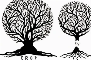 tree tattoo that represents this poem
"And they were like two seedlings.
Planted from the same fruit.
Apart.
But ever growing towards each other.
Each was an extension of the other." tattoo idea