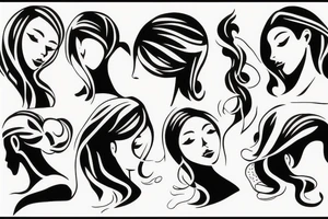 fine line girl silhouette tattoo idea