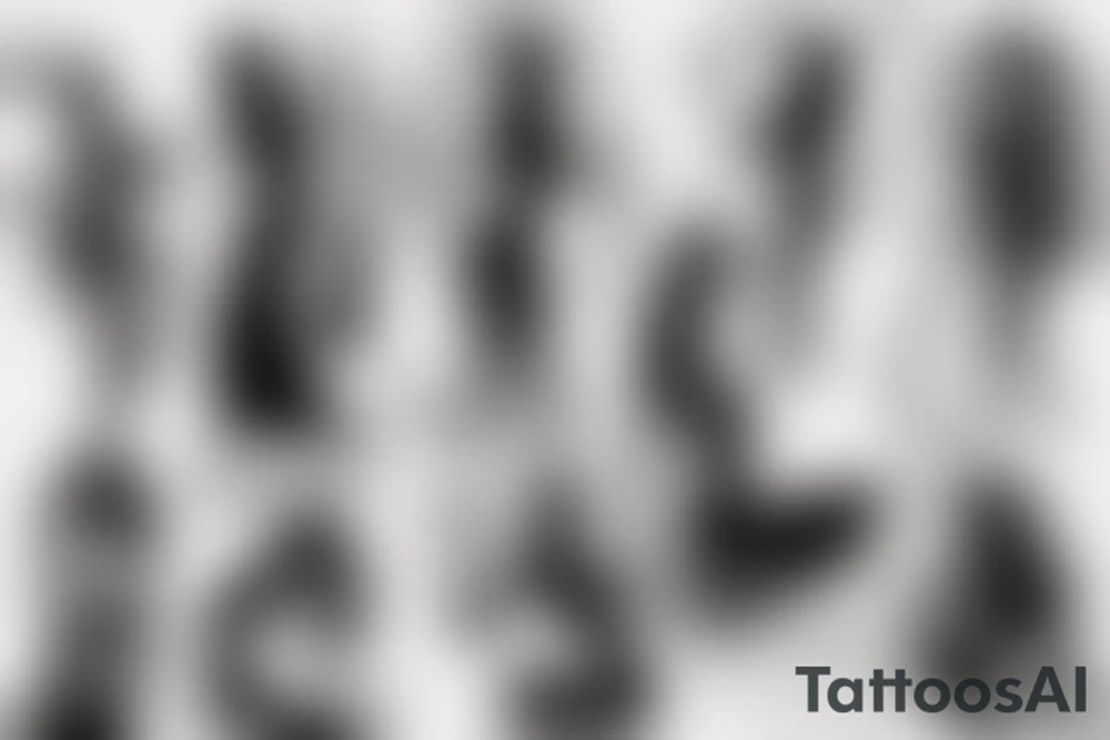 fine line girl silhouette body tattoo idea