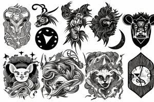 Leo sun, Gemini moon, Aries ascendant tattoo idea